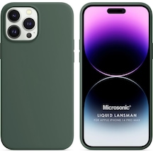 Microsonic Apple Uyumlu iPhone 14 Pro Max Kılıf Liquid Lansman Silikon Yeşil