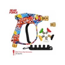 Robeve Bear Force Araç Yıkama Tabancası 5li Nozzle Set Ve Kemer Klipsli İle Birlikte Kısa Tetik Tabanca Tetik Tabancası