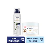 Dove Dove Macademia Fındığı & Pirinç Sütü Vücut Peeling 225 ML + Deeply Nourishing Duş Köpüğü 200 ML