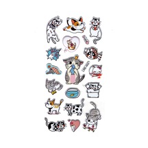 Sticker Kabartmalı Stiker Defter, Planlayıcı Etiket Lre-002 - 17x9 Cm - Balık Seven Kedi