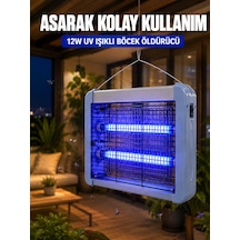 Uv Işıklı Sinek Öldürücü Lamba 12w Çift Tüplü Elektrikli Böcek Öldürücü - Lisinya