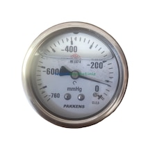 63MM -760 MMhg 1/4" Arkadan Çıkış Gliserinli VakuMMetre Pakkens