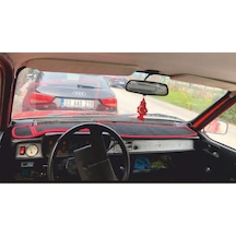 Renault 12 Modellerine Uygun Torpido Koruma Halısı Siyah Kenar Renk Kırmızı