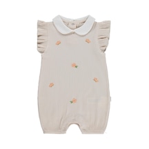 Civil Baby Çiçek Nakış 6-18 Ay Tulum - Bej