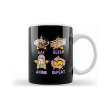 Cute Eat Sleep Anime Repeat Funny Anime Obsessed Kupa Bardak Porselen Karışık