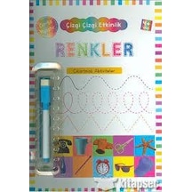 Renkler Çiz Sil Yapıştır Çizgi Çizgi Etkinlik +4 Yaş - Kukla Çocu