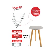 Konik Sehpa Ayağı 49 Cm 3 Adet - 3'lü Plastik Ayak Bağlantı Aparatı Ve Vidalar Hediye