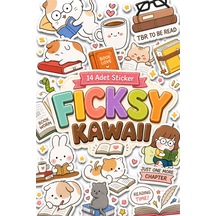 Kawaii Stili Sevimli Hayvanlar Kitap Tutkunu Temalı Sticker Seti - 14 Adet Etiket Çıkartma Diğer