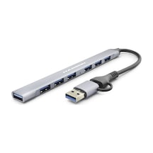 Usb 3.0 & Type-c Hub 7 Port - Gri Hdx7857