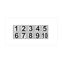 Metal Kapı,masa,dolap Numarası 15cmx15cm 10 Adet (1…10) Gümüş Renk Metal