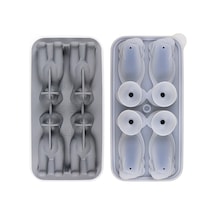 Gri Silikon Buz Kalıbı - 4'lü 3d Labrador Şekilli Köpek Buzluk, İçecekler İçin Dıy Buz Damlaları, Yıkamak Kolay Çok Renkli Çok Renkli