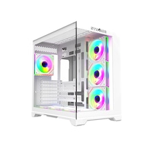 Strong Dragon 7x 120 Mm Fanlı Argb Kumandalı 600w 80+ Atx Akvaryum Beyaz Gaming Bilgisayar Kasası