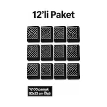 Herşeynota 12 Li Siyah 52x52 Cm %100 Pamuk Fular Bandana Seti Okul, Etkinlik, Gösteri Çok Renkli