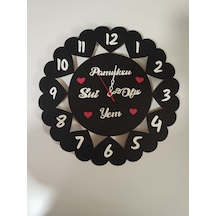 Salon-oda-iş Yeri Kaliteli Duvar Saati 3mm Mdf Siyah-beyaz Şık Siyah - Beyaz