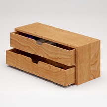 Desna İki Katlı İki Çekmeceli Mini Dolap 34 Cm X 12.1 Cm X 13.6 Cm Woodsaka Doğal Ahşap