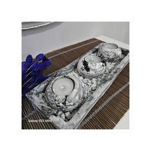 Cta Dekor 3"lü Beton Tabaklı Mumluk Set,dekoratif Mumluk,hediyelik Eşya,tealight Mumluk Diğer