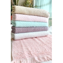 6'lı Set Çeyizlik Püsküllü Jakarlı Lüks Bukle Saçaklı Havlu Seti 30x50 Cm