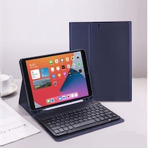 Apple Uyumlu iPad 8. Ve 9. Nesil 2020 /2021 10.2 Inç Tablet Bluetooth Klavyeli Kılıf Türkçe Klavye Kılıf