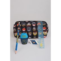 X Dekomus "wizard Icons Collection" Harry Potter Lisanslı Kırtasiye Seti Kalem Çantası,cetvel,kurşun Kalem,silgi,kalemtraş Altın