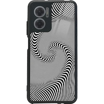 Xiaomi Redmi Note 11e Triptrance Wave Tasarımlı Glossy Telefon Kılıfı Siyah