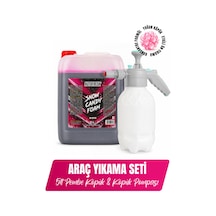 Snow Foam 5 Litre Pembe Köpük Oto Şampuanı İle 2 Litre Köpük Pompası - Araç Yıkama Temizlik Seti