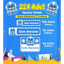 Gamer Temalı Okul Kreş Kişiye Özel İsim Etiket Seti - Model 207 Çok Renkli