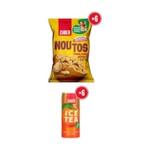 Züber Süper İkili Parti Paketi %100 Yer Fıstığı Ezmeli Noutos + Ice Tea Şeftali