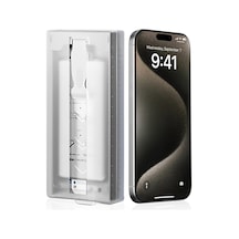Zore İphone 14 Zore 3d Oliv Hd Temperli Cam Ekran Koruyucu + Kolay Uygulama Aparatı - Şeffaf