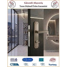Trendhomm Prizma Aynalı - Nikel Saten - Wc Banyo Kapı Kolu - Sol