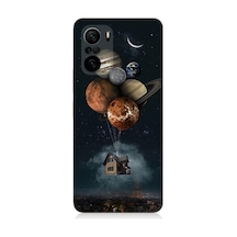 Xiaomi Poco F3 Uyumlu Uçan Ev Ve Gezegenler Desenli Silikon Kılıf