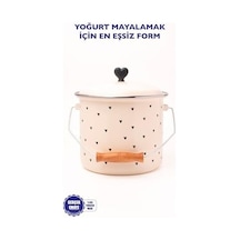 Black Cupid Kalp Desenli Emaye Yoğurt/bakliyat Bakracı 20 Cm-3 Litre-tüm Ocaklarla Uyumlu
