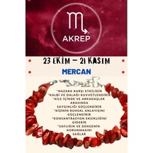 Gümüştel El Sanatları Sertifikalı Akrep Burcu Burç Bilekliği Kırmızı