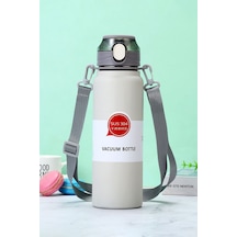 304 L Çelik Gri 800 Ml Askılı Ve Pipetli Matara Suluk Cin411gr-8 Gri