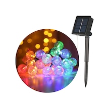 Borayris Güneş Enerjili Solar Dekoratif 9 Metre Çok Renkli Rgb 50 Kristal Küre Top Led Dış Mekan Bahçe Ve Balkon Aydınlatması