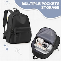 Honeybeeshop Siyah Büyük Kapasiteli Kadın Seyahat Sırt Çantası Hafif Uzay Temalı Çoklu Cep Ideal Siyah