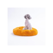 Hardal Donut Köpek Yatağı Kedi Yatağı Simit Yatak Anti-stress Pet Yatağı Peluş Yatak S