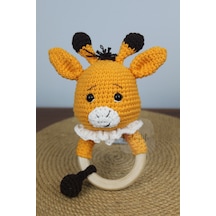 Aleylife Amigurumi Organik Zürafa Çıngırak Diş Kaşıyıcı Turuncu