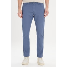 AC&Co / Altınyıldız Classics Erkek Pet Slim Fit Dar Kesim 5 Cep Armürlü Esnek Pantolon Pet Petrol