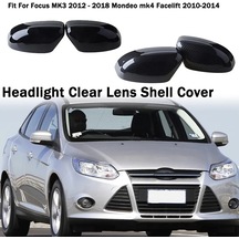 Mat Siyah P-dikiz Aynası Kapağı Kanat Yan Ayna Kapakları Ford Focus Için Fit Mk3 2012 - 2018 Mondeo Mk4 Facelift 2010-2014 Araba Aksesuarları