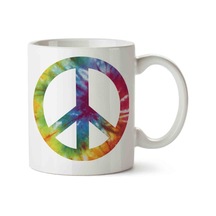 Peace Barış Sembolü 3 Porselen Kupa Bardak Beyaz