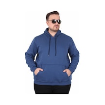Moc Grande Mocgrande Büyük Beden Erkek Basic Sweat Kapüşonlu 11700 Indıgo Indigo