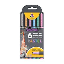 Adel Prime Ink 6'lı Pastel Fineliner İnce Uçlu Kalem Seti 0,4 Mm Renkli Kalemler