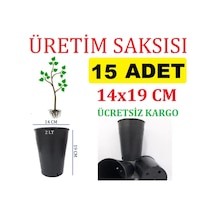 Üretim Saksısı 25 Adet 14x19 Cm 2 Lt Plastik Saksı Siyah Üretim Saksı Bitki Saksı