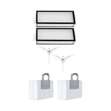 Roborock Q8 & Q8 Max Uyumlu 2 Adet Hepa Filtre 2 Adet Beyaz Yan Fırça 2 Adet Toz Torbası