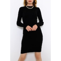 Bensu Store - Bisiklet Yaka Triko Elbise Siyah - 571.1612. 001