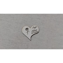 6 CM Gül ve Kalp Magnet Söz Nişan Nikah Düğün 25 Adet