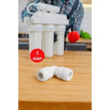 Su Arıtma Cihazı Hortum Birleştirme Dirseği 6 MM Hortum Quick - 5 Adet