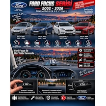 Ford Focus 2002-2025 Modeller İçin Head Up Display Hayalet Gösterge Ekranı Ön Cam Hız Göstergesi