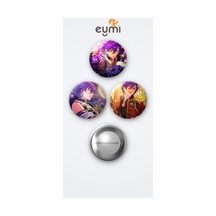 The Ensemble Stars Adonis Otogari 3'lü Metal Rozet Seti 58mm İğneli Buton Çanta Yaka Rozeti Çok Renkli