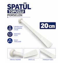 Spatül 20 Cm - Topuzlu Porselen Spatula - Laboratuvar Kaşığı